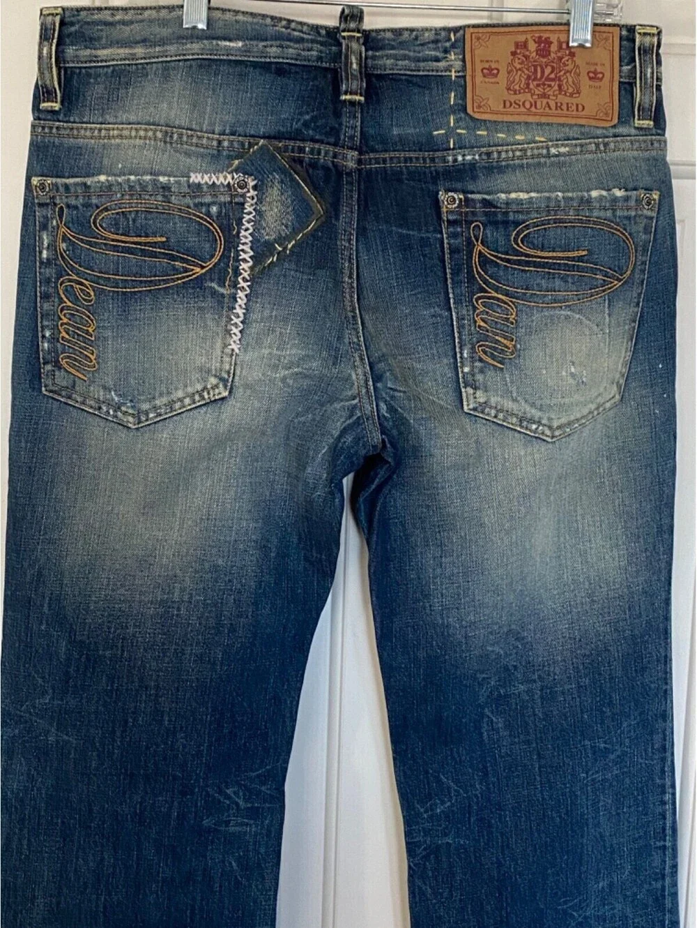 Dsquared2 Paint Splashed Distressed Denim Jeans Men`s IT 50 US 36 Holes Patches